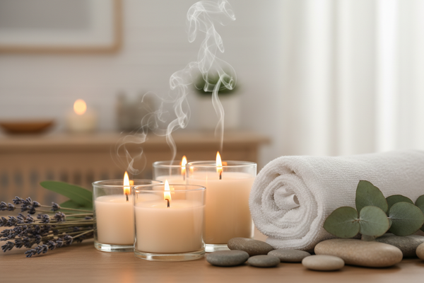 aromatherapy candles towel
