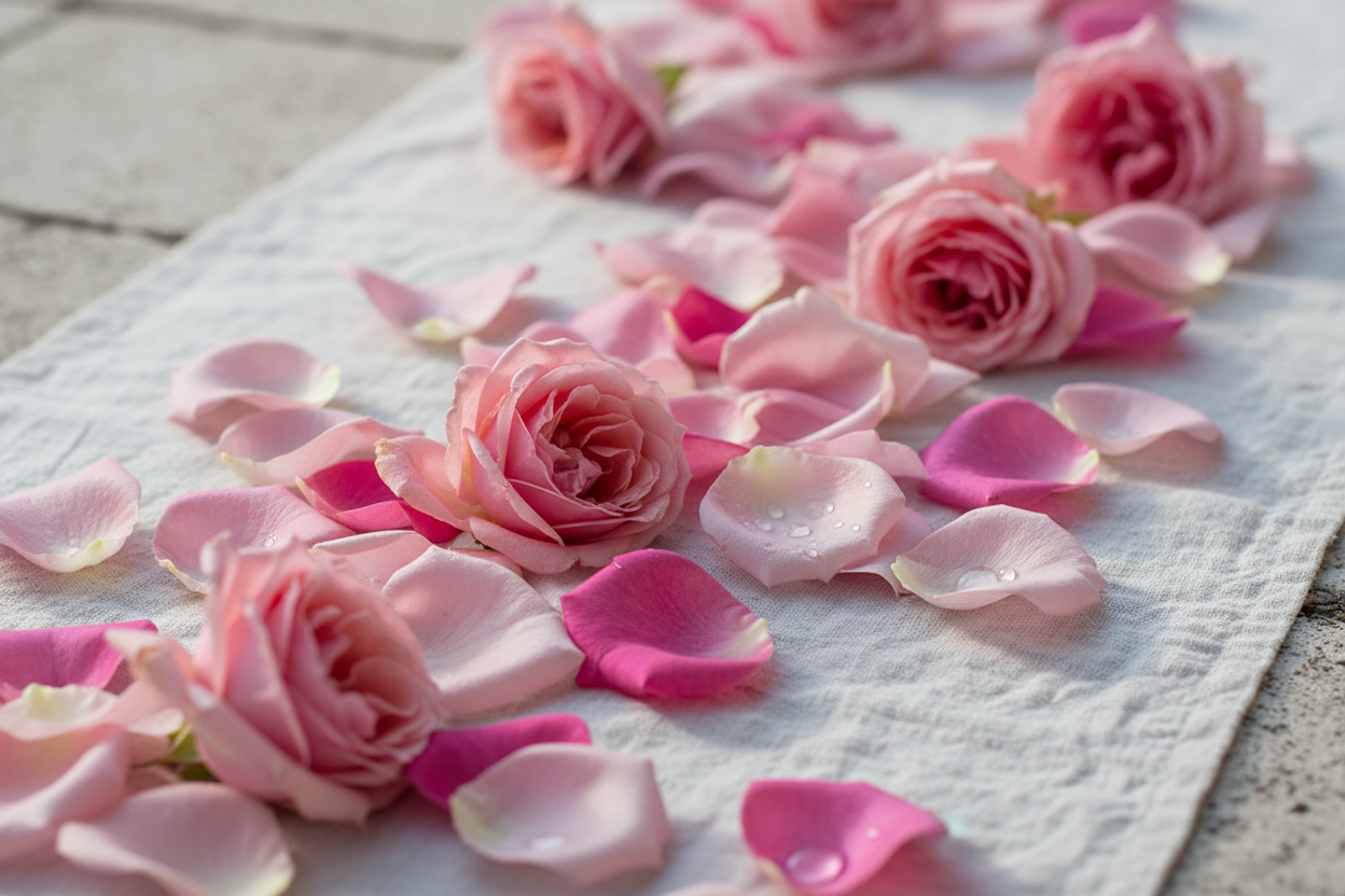 pink rose petals